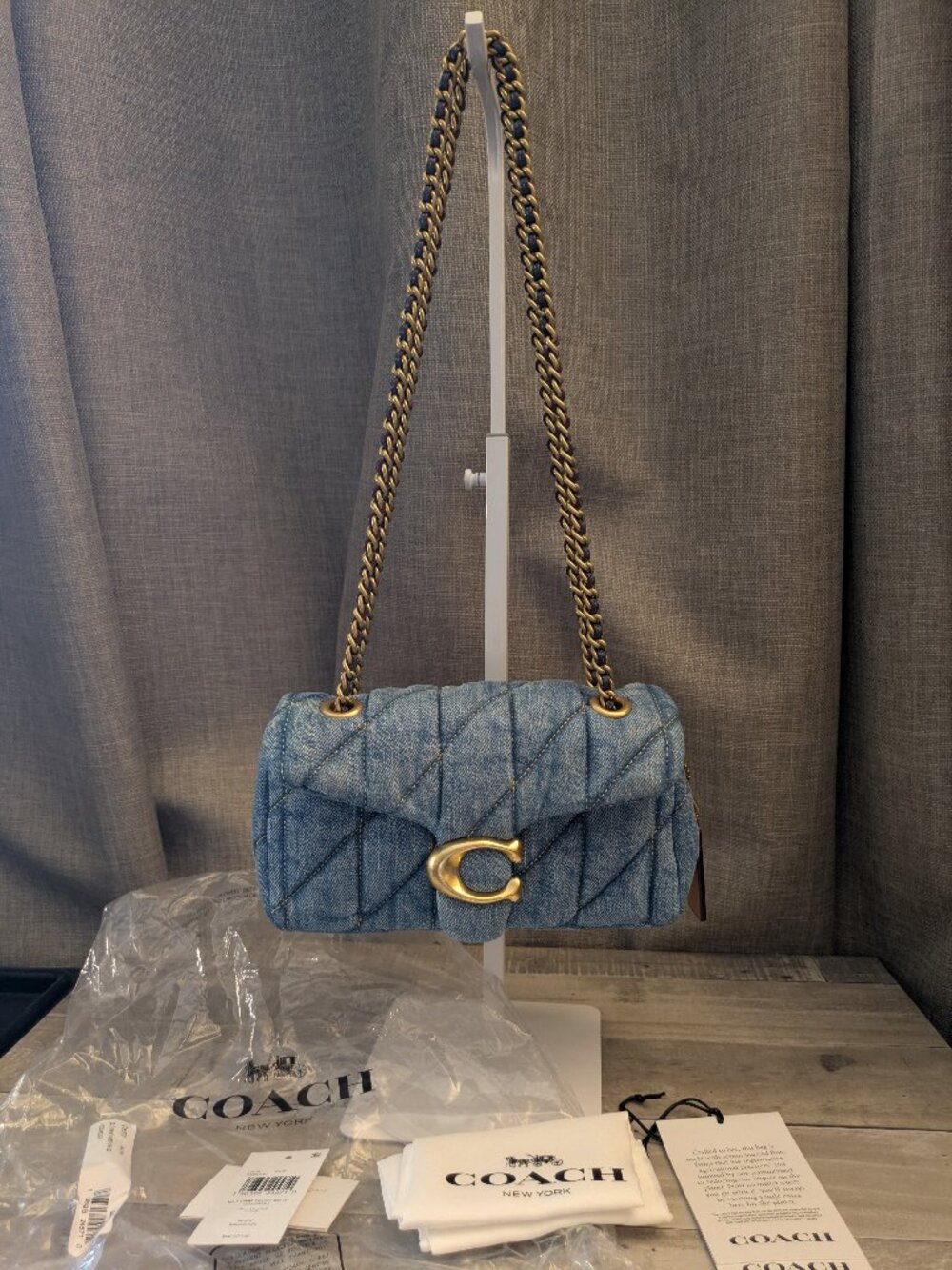 NWT Coach Quilted Denim Tabby 20 Shoulder Bag